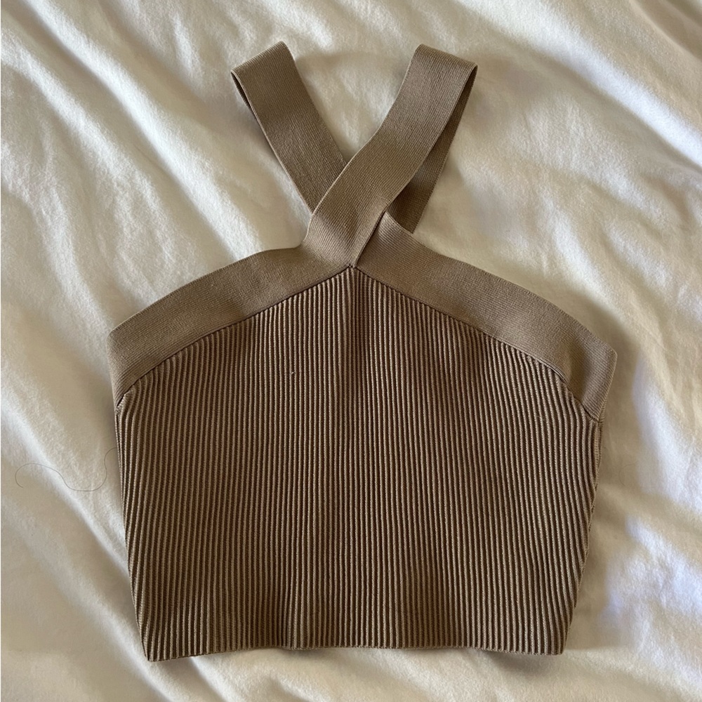 Aritzia Babaton Sculpt Knit Criss Cross Tank